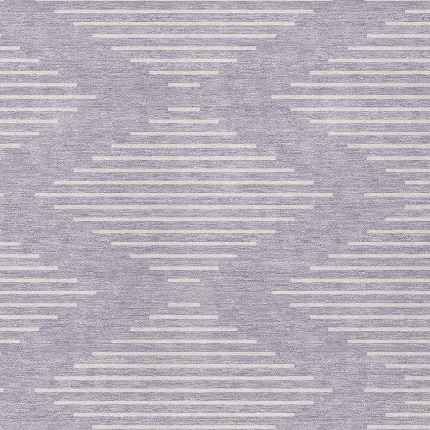 Lavender And Ivory Geometric Washable Indoor Outdoor Area Rug Photo 5