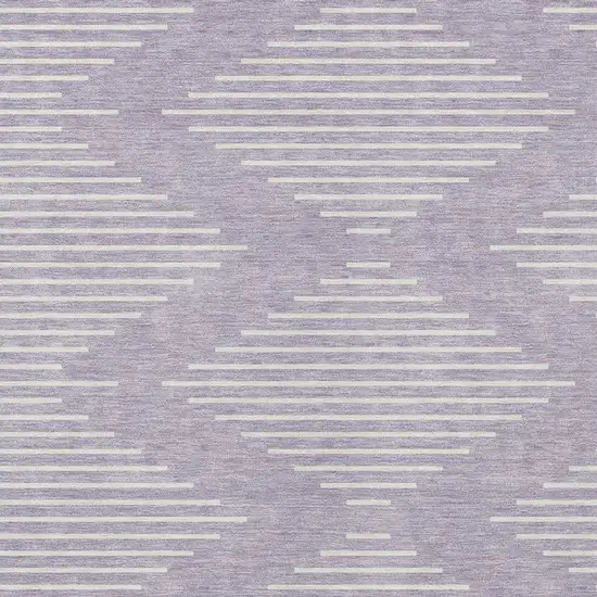 Lavender And Ivory Geometric Washable Indoor Outdoor Area Rug Photo 5