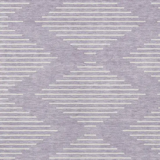 Lavender And Ivory Geometric Washable Indoor Outdoor Area Rug Photo 5
