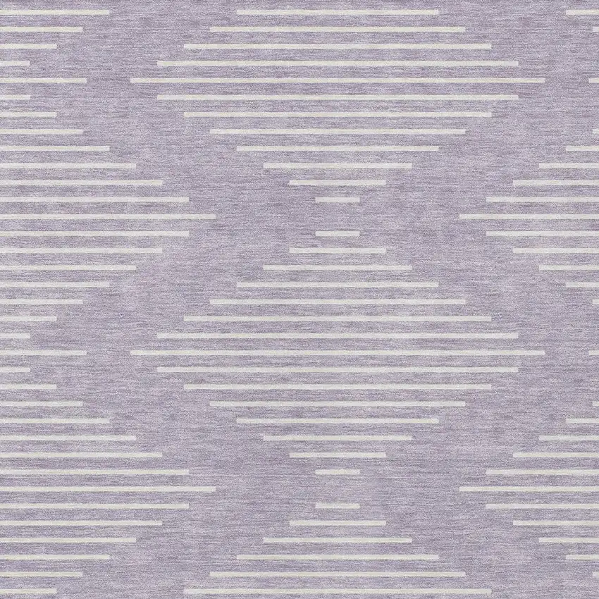 Lavender And Ivory Geometric Washable Indoor Outdoor Area Rug Photo 5