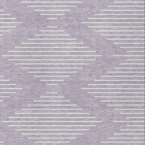 Lavender And Ivory Geometric Washable Indoor Outdoor Area Rug Photo 5