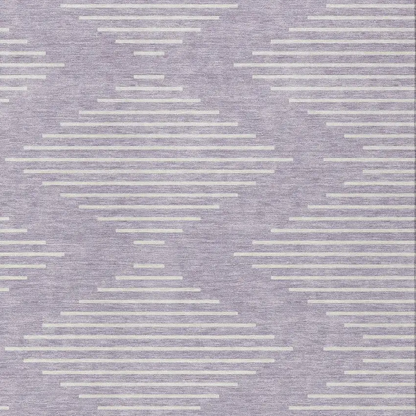 Lavender And Ivory Geometric Washable Indoor Outdoor Area Rug Photo 5