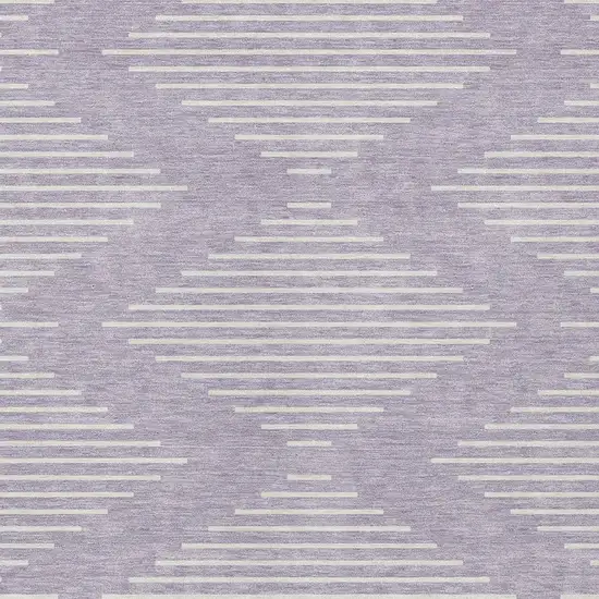 Lavender And Ivory Geometric Washable Indoor Outdoor Area Rug Photo 5