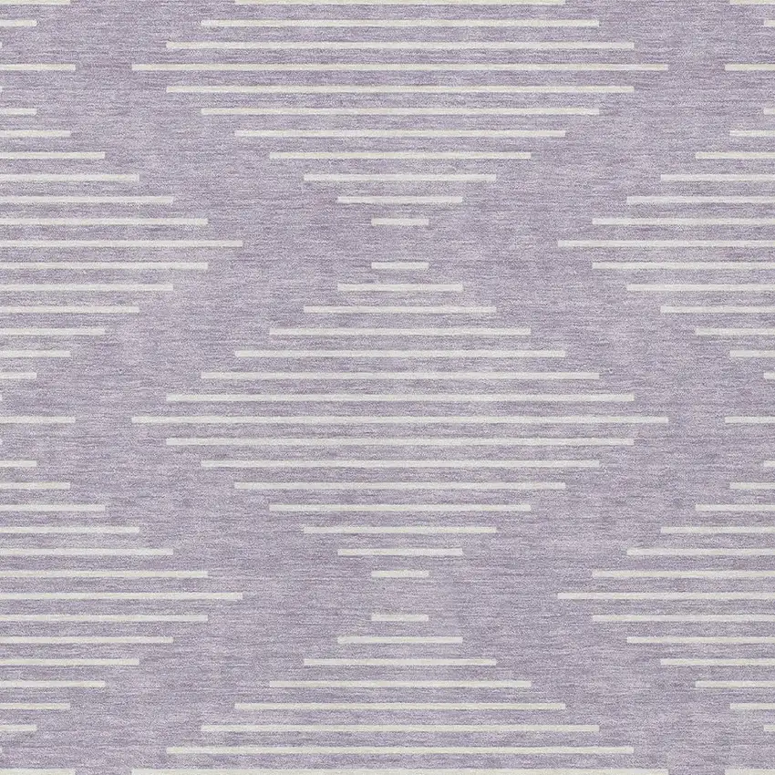 Lavender And Ivory Geometric Washable Indoor Outdoor Area Rug Photo 5