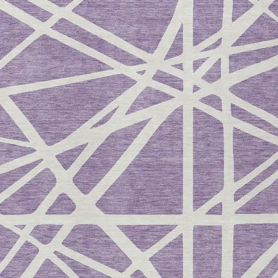 Lavender And Ivory Geometric Washable Indoor Outdoor Area Rug Photo 6