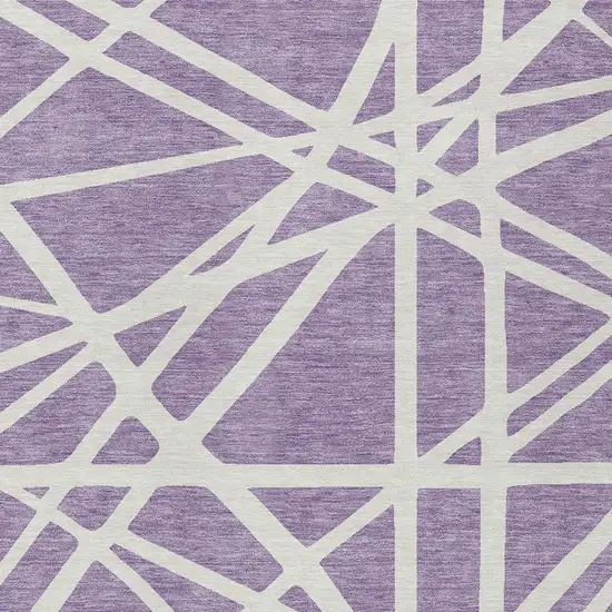 Lavender And Ivory Geometric Washable Indoor Outdoor Area Rug Photo 6