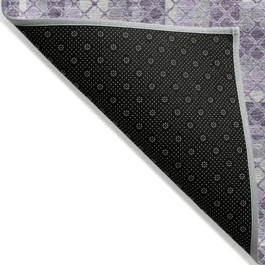 Lavender And Ivory Geometric Washable Indoor Outdoor Area Rug Photo 8