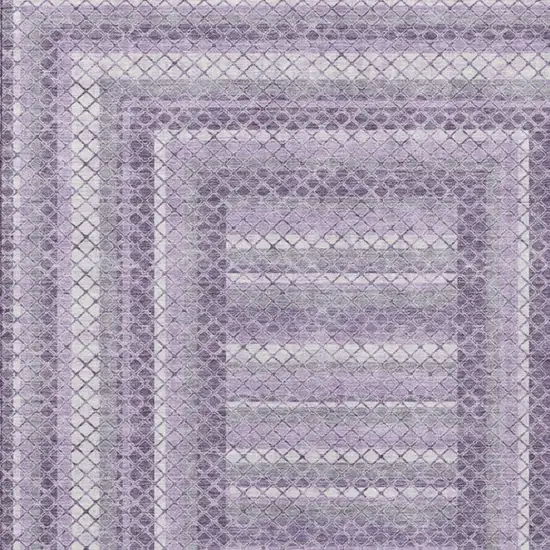 Lavender And Ivory Geometric Washable Indoor Outdoor Area Rug Photo 7