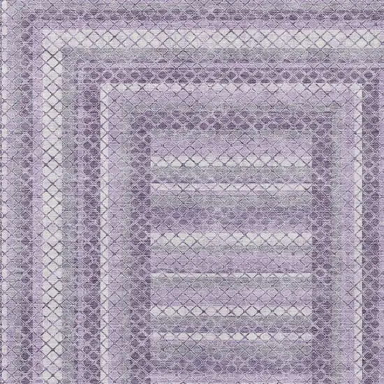 Lavender And Ivory Geometric Washable Indoor Outdoor Area Rug Photo 3