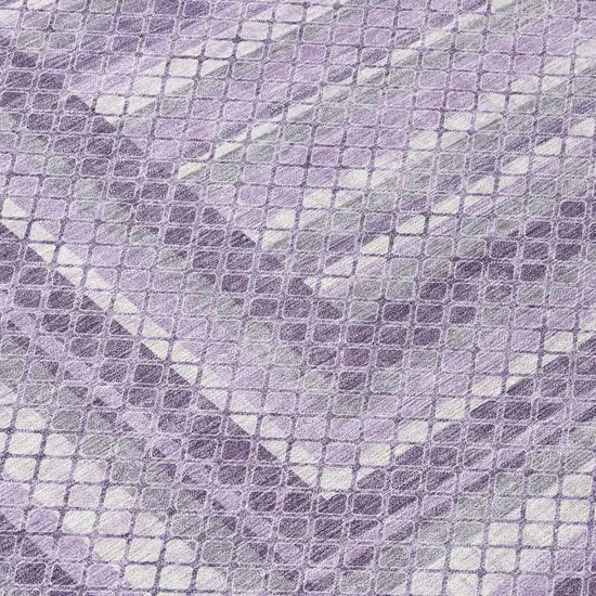 Lavender And Ivory Geometric Washable Indoor Outdoor Area Rug Photo 9