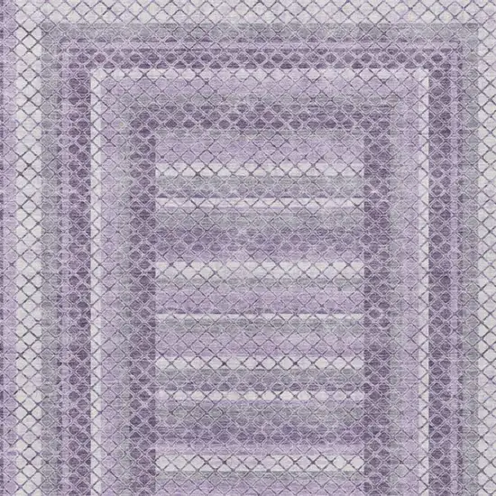Lavender And Ivory Geometric Washable Indoor Outdoor Area Rug Photo 7
