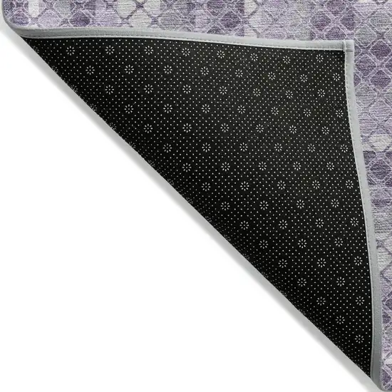 Lavender And Ivory Geometric Washable Indoor Outdoor Area Rug Photo 8