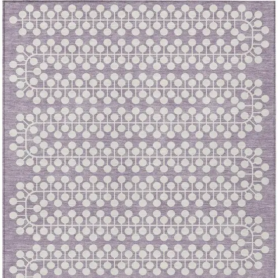 Lavender And Ivory Geometric Washable Indoor Outdoor Area Rug Photo 4