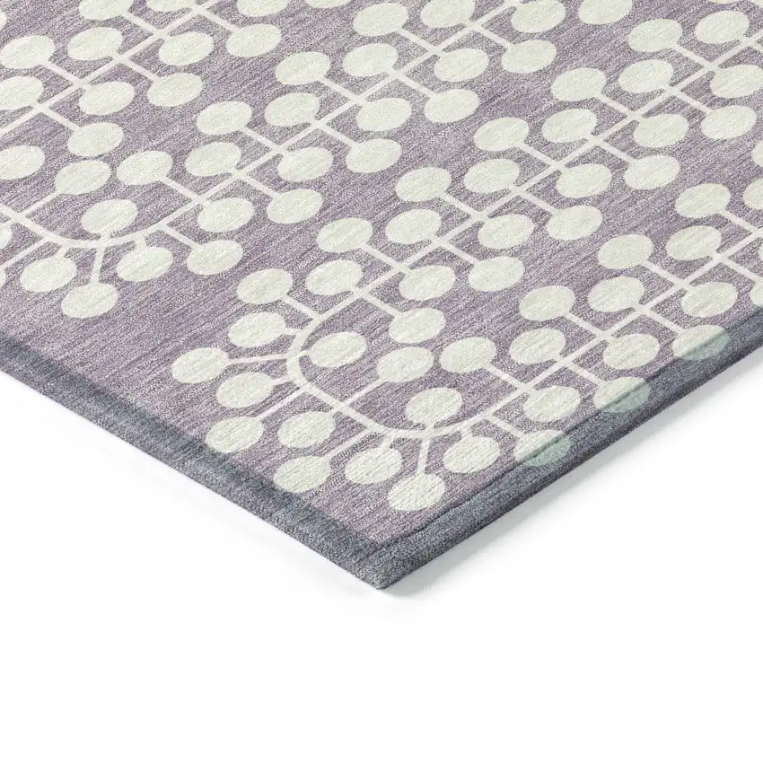 Lavender And Ivory Geometric Washable Indoor Outdoor Area Rug Photo 6