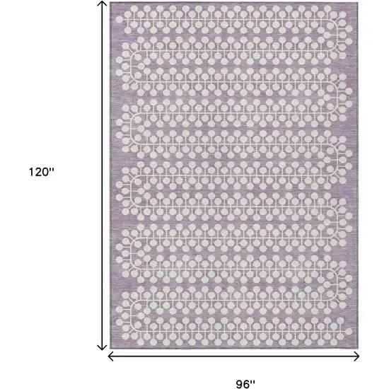 Lavender And Ivory Geometric Washable Indoor Outdoor Area Rug Photo 3
