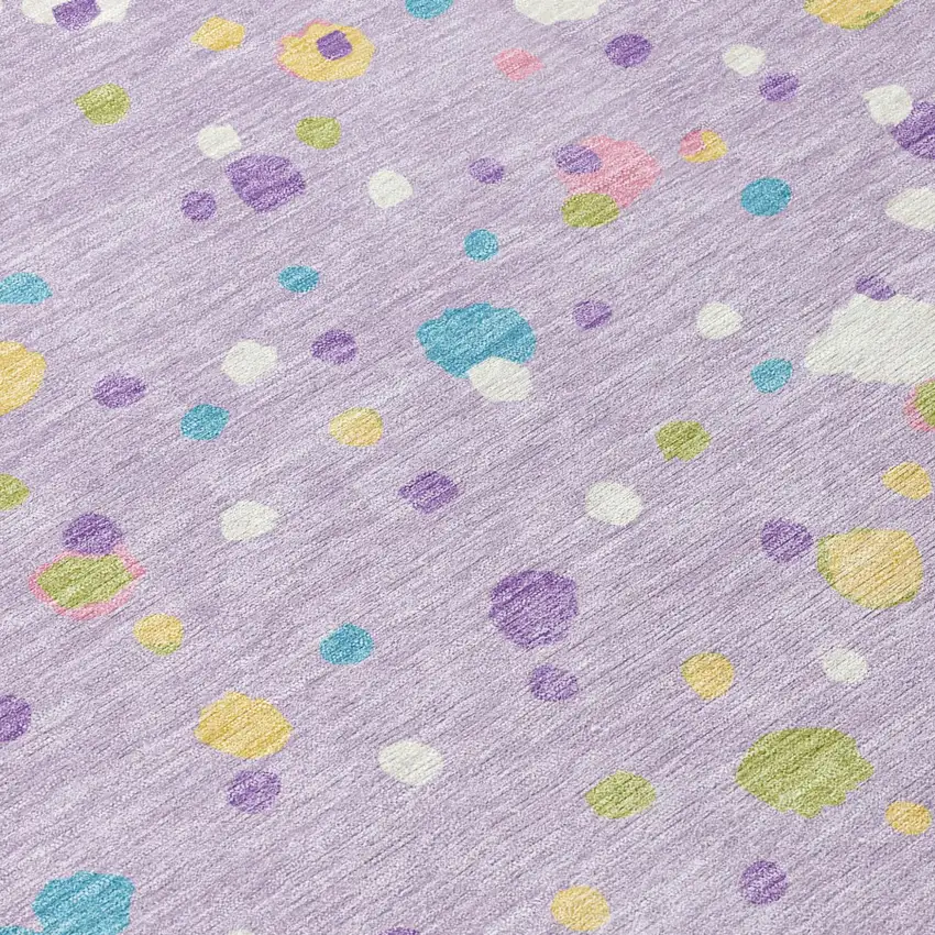 Lavender And Ivory Geometric Washable Indoor Outdoor Area Rug Photo 6