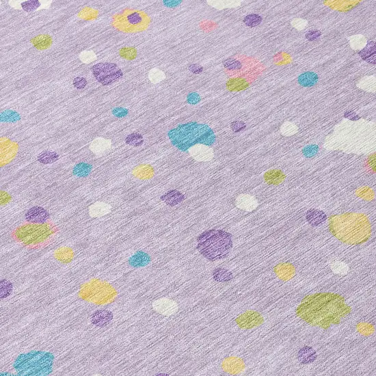 Lavender And Ivory Geometric Washable Indoor Outdoor Area Rug Photo 6