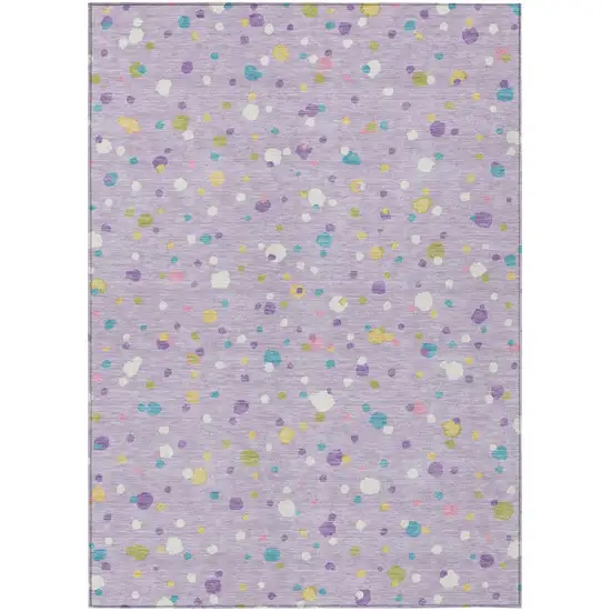 Lavender And Ivory Geometric Washable Indoor Outdoor Area Rug Photo 2