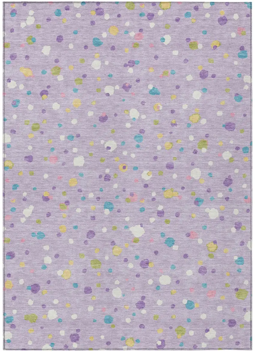 Lavender And Ivory Geometric Washable Indoor Outdoor Area Rug Photo 2