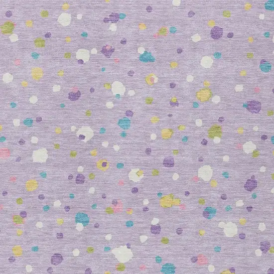 Lavender And Ivory Geometric Washable Indoor Outdoor Area Rug Photo 3