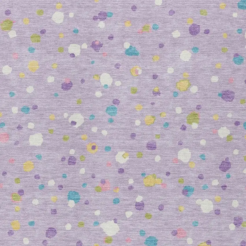 Lavender And Ivory Geometric Washable Indoor Outdoor Area Rug Photo 3