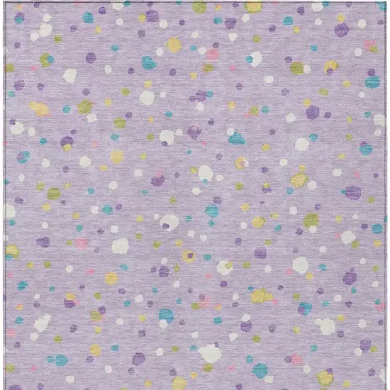 Lavender And Ivory Geometric Washable Indoor Outdoor Area Rug Photo 4