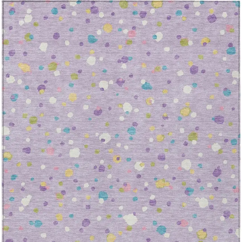 Lavender And Ivory Geometric Washable Indoor Outdoor Area Rug Photo 4