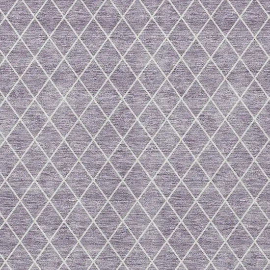 Lavender And Ivory Geometric Washable Indoor Outdoor Area Rug Photo 6