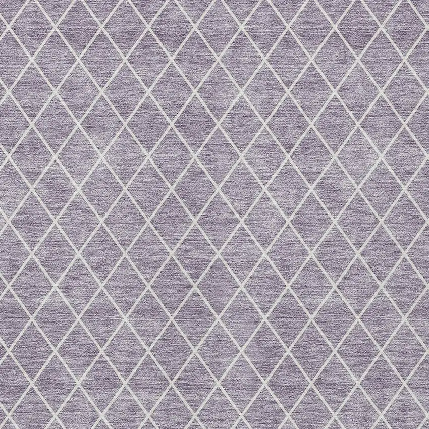 Lavender And Ivory Geometric Washable Indoor Outdoor Area Rug Photo 6