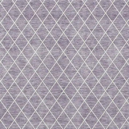 Lavender And Ivory Geometric Washable Indoor Outdoor Area Rug Photo 6