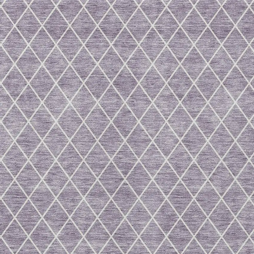 Lavender And Ivory Geometric Washable Indoor Outdoor Area Rug Photo 6