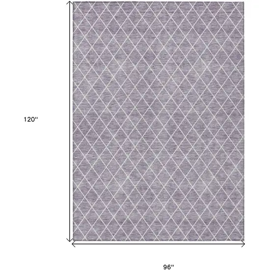 Lavender And Ivory Geometric Washable Indoor Outdoor Area Rug Photo 3