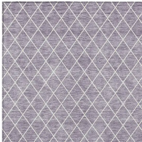 Lavender And Ivory Geometric Washable Indoor Outdoor Area Rug Photo 6