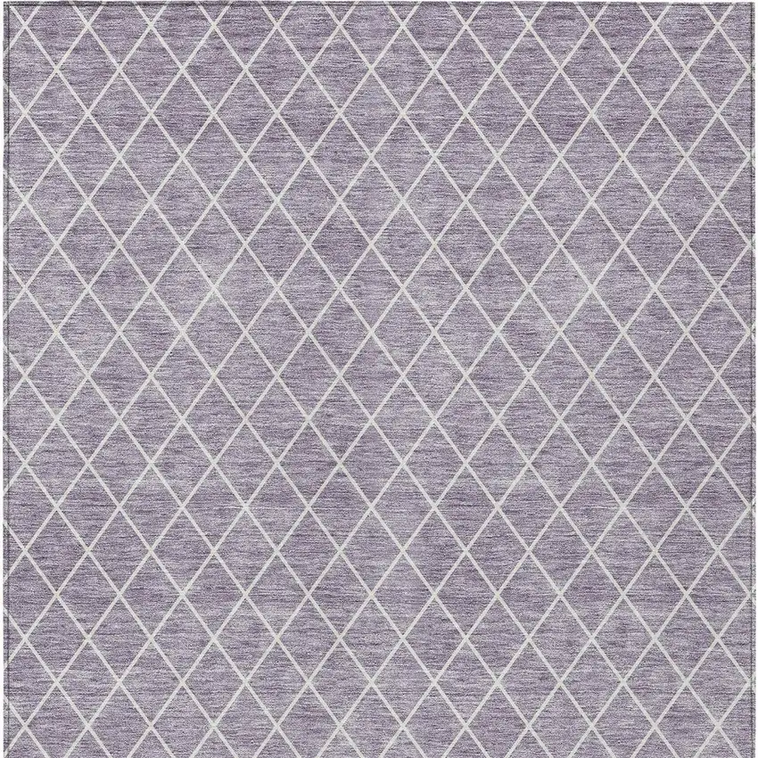 Lavender And Ivory Geometric Washable Indoor Outdoor Area Rug Photo 7