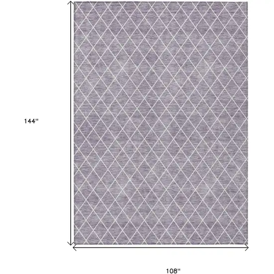 Lavender And Ivory Geometric Washable Indoor Outdoor Area Rug Photo 3