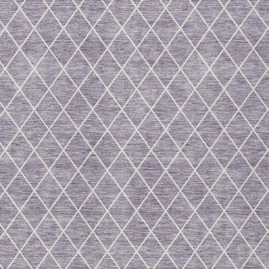 Lavender And Ivory Geometric Washable Indoor Outdoor Area Rug Photo 6