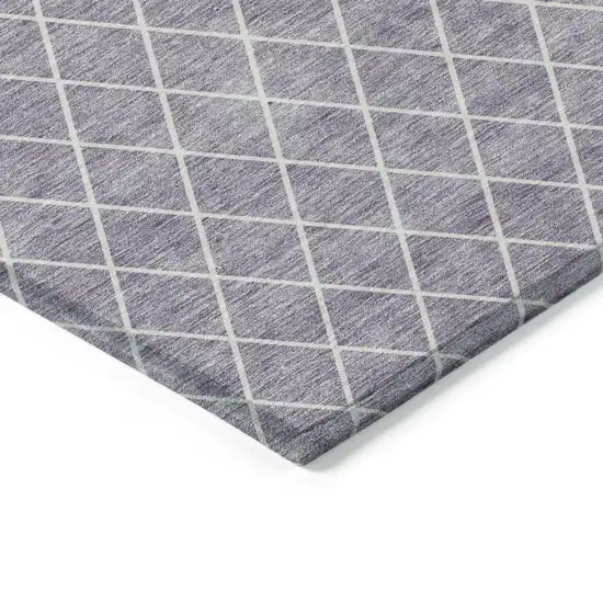 Lavender And Ivory Geometric Washable Indoor Outdoor Area Rug Photo 4