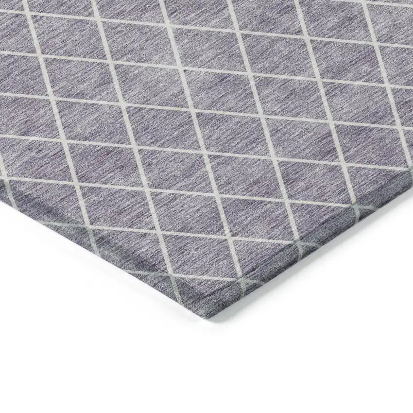 Lavender And Ivory Geometric Washable Indoor Outdoor Area Rug Photo 4