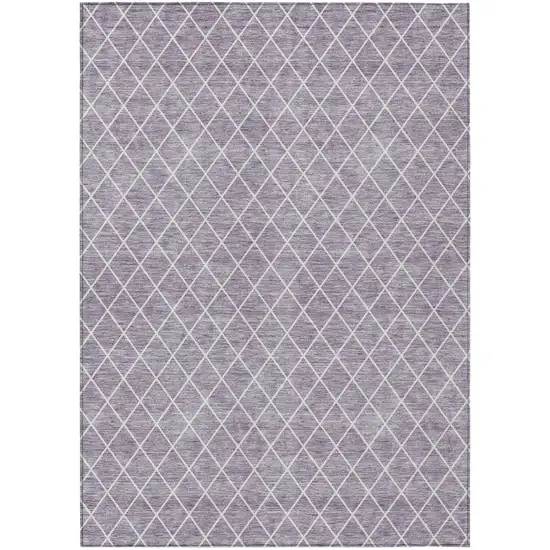 Lavender And Ivory Geometric Washable Indoor Outdoor Area Rug Photo 2