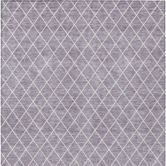 Lavender And Ivory Geometric Washable Indoor Outdoor Area Rug Photo 7