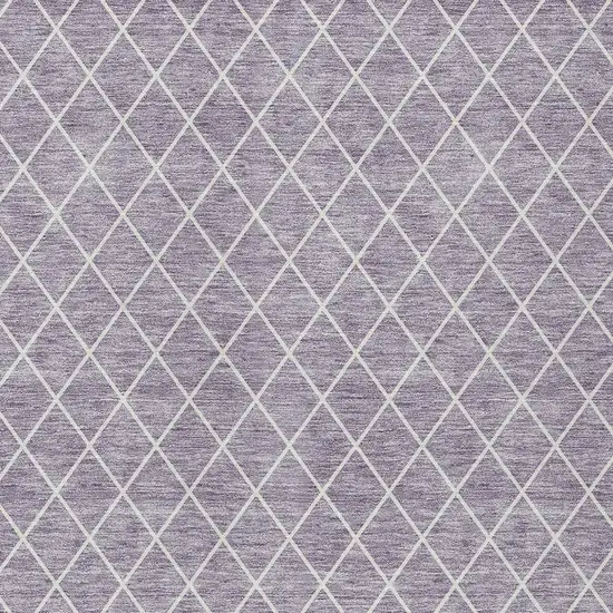 Lavender And Ivory Geometric Washable Indoor Outdoor Area Rug Photo 6