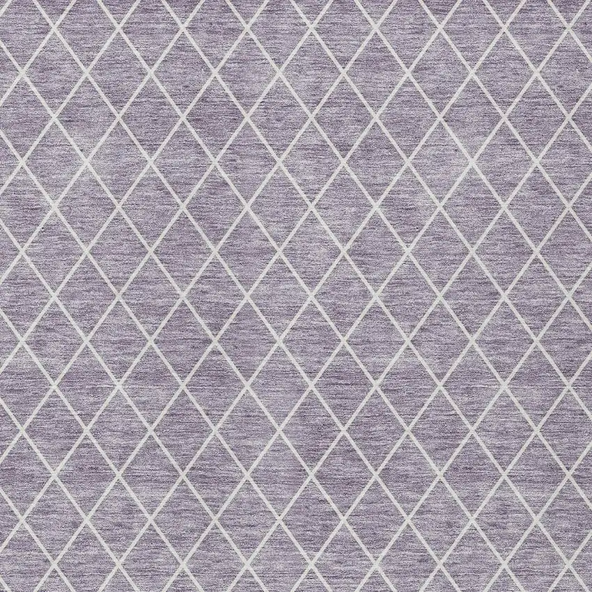 Lavender And Ivory Geometric Washable Indoor Outdoor Area Rug Photo 6