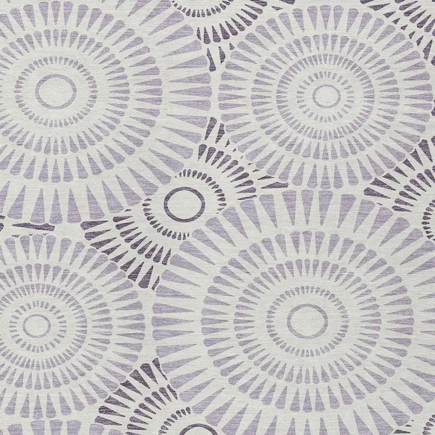 Lavender And Ivory Geometric Washable Indoor Outdoor Area Rug Photo 6