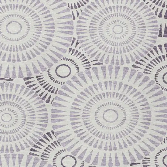 Lavender And Ivory Geometric Washable Indoor Outdoor Area Rug Photo 6