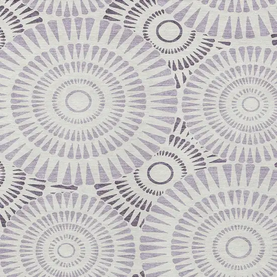 Lavender And Ivory Geometric Washable Indoor Outdoor Area Rug Photo 6
