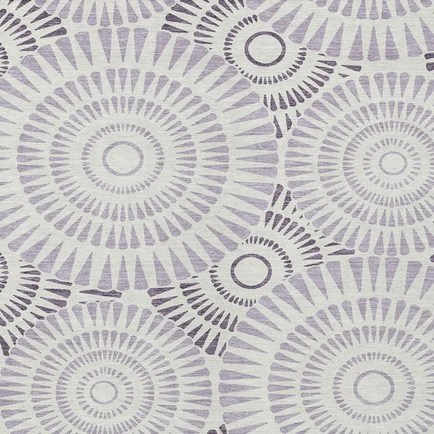 Lavender And Ivory Geometric Washable Indoor Outdoor Area Rug Photo 6