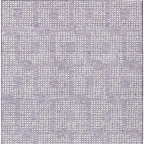 Lavender And Ivory Geometric Washable Indoor Outdoor Area Rug Photo 6