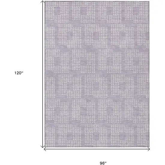Lavender And Ivory Geometric Washable Indoor Outdoor Area Rug Photo 3