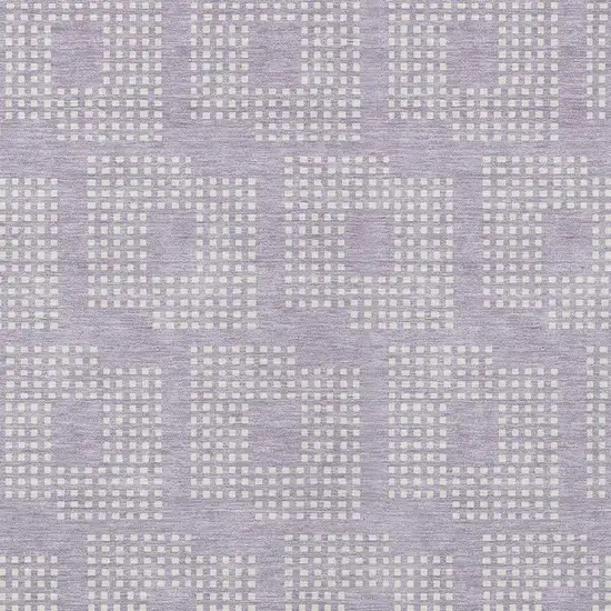 Lavender And Ivory Geometric Washable Indoor Outdoor Area Rug Photo 6