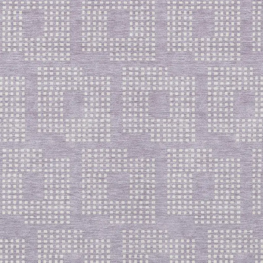 Lavender And Ivory Geometric Washable Indoor Outdoor Area Rug Photo 6